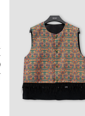 （周哥甄选）绿色对雁马甲-33334