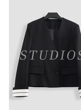 黑色通勤设计感时尚外套-17159