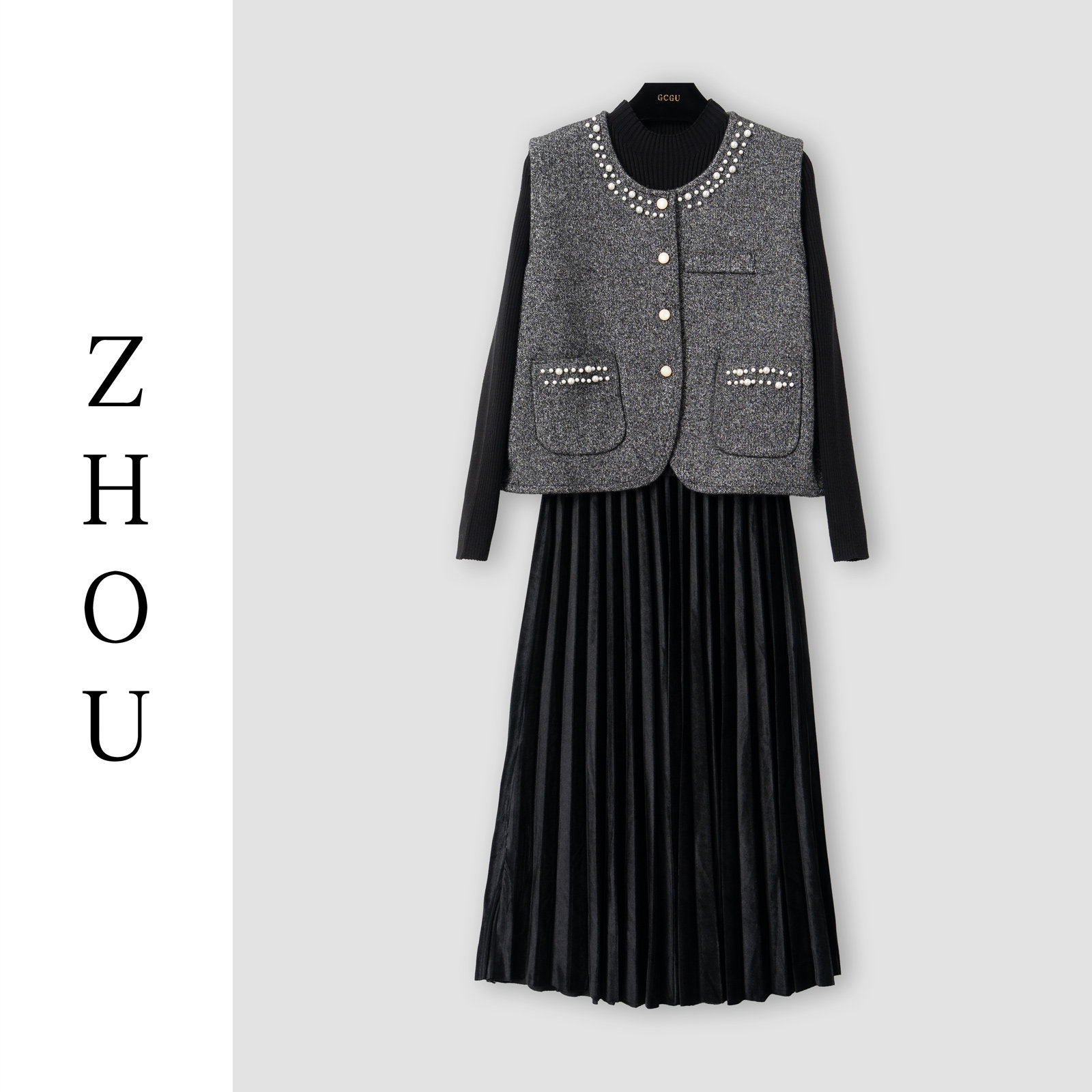 （周哥甄选）黑色时尚套装-31796,女装/女士精品,时尚套装,淘宝优惠券,粉丝福利购,淘宝优惠卷