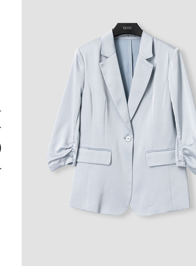 灰蓝色通勤日常外套-15463