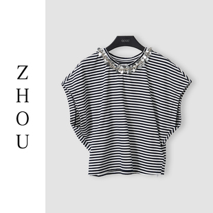 (周哥甄选)黑白条纹上衣-23746
