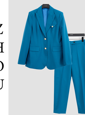 蓝色通勤百搭高级感时尚套装-20615