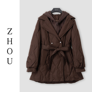 （周哥甄选）咖色羽绒外套-32692