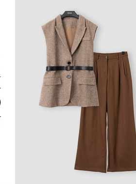 （周哥甄选）棕色时尚套装-30480