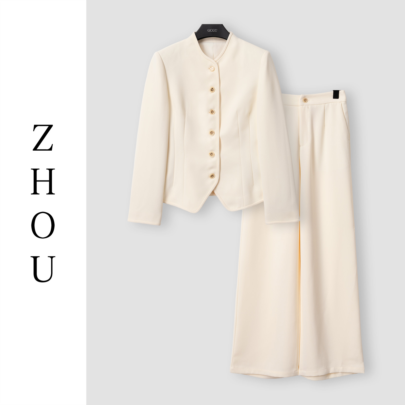 （周哥甄选）杏色时尚套装-30475