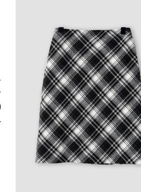 （周哥甄选）黑白格半身裙-11570