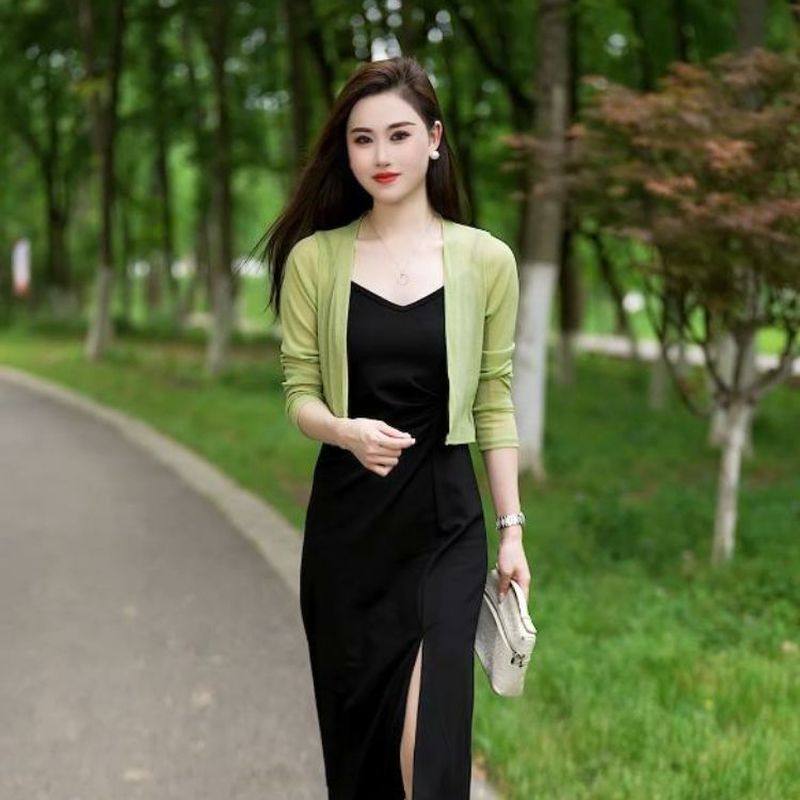 2025新款吊带连衣裙外搭小披肩夏季网纱开衫薄款透气外套短款罩衫,女装/女士精品,时尚套装,淘宝优惠券,粉丝福利购,淘宝优惠卷