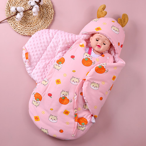 防惊跳睡袋秋冬纯棉新生儿包被