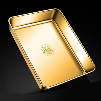 316不锈钢平底托盘毛巾盘鸭脖烧烤方盘带盖装菜盘熟食卤菜展示盘