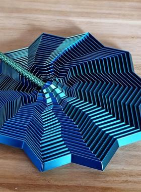 3d打印螺旋塔创意解压助眠带手柄六边型玩具立体萝卜塔趣味错觉