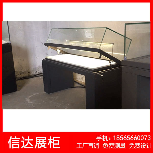 博物馆展示柜文物展示台玻璃瓷器展示柜防火爆实木展柜独立平柜