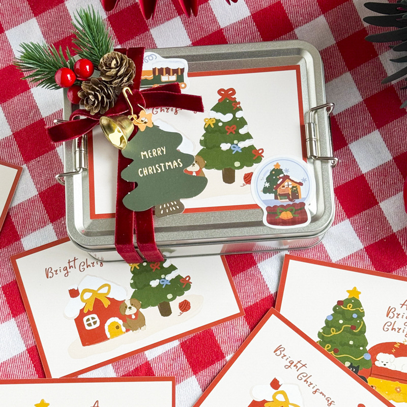 2025篮子蛋糕饼干糖果盒圣诞节圣诞吊卡巧克力苹果包装盒挂饰DIY