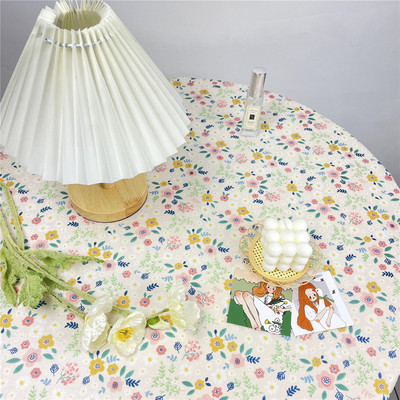 ins风碎花格子少女拍照背景桌布