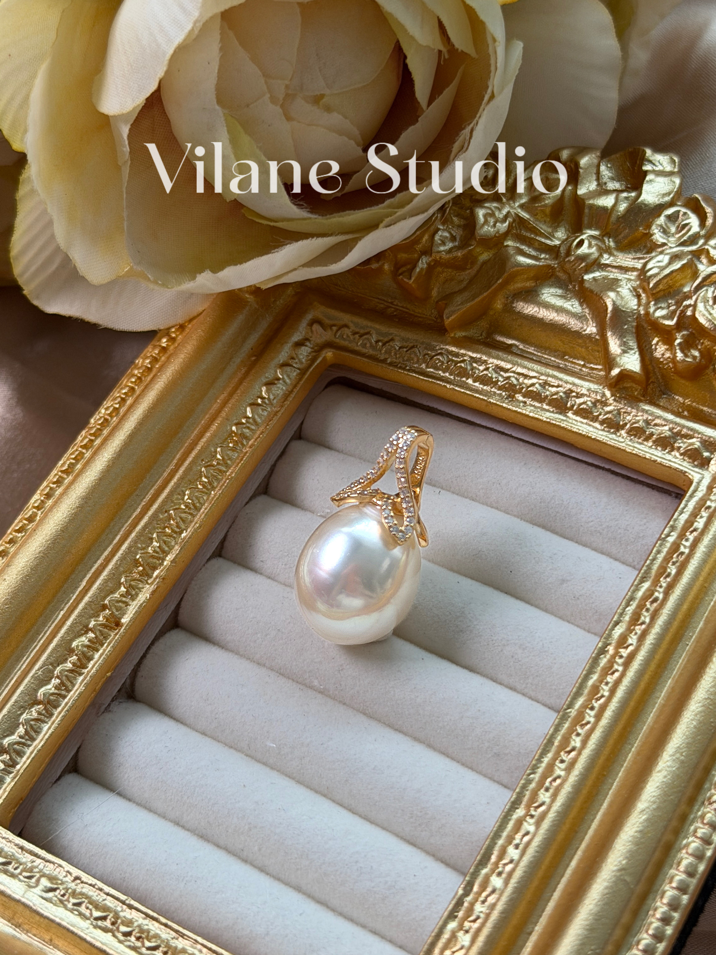 特 天然海水傲白大颗粒横卡14.22竖卡16纯银万能扣可掰口吊坠