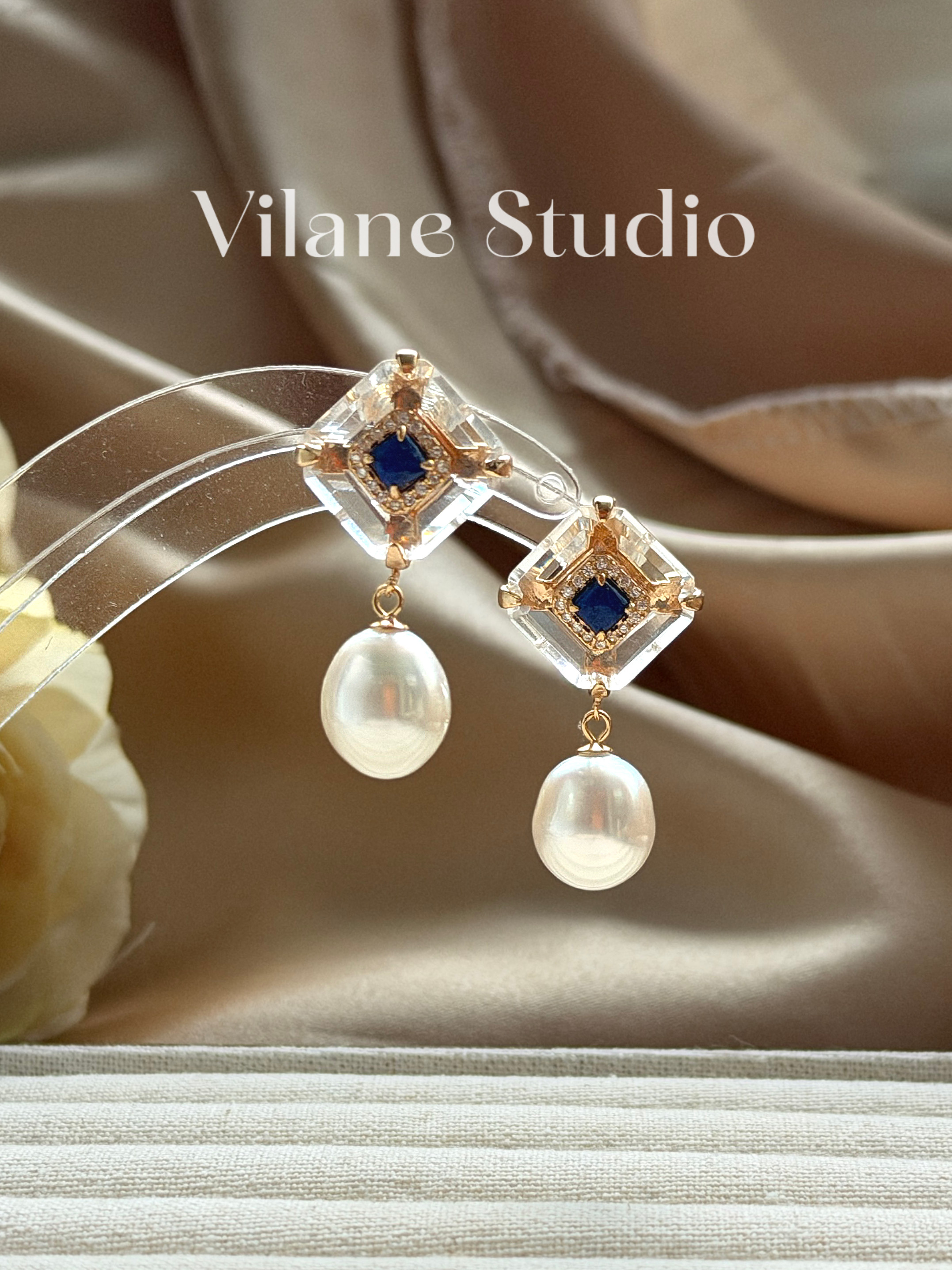 天然海水澳白水滴青金白水晶耳钉10-11纯银耳钉一物一拍,饰品/流行首饰/时尚饰品新,耳钉,淘宝优惠券,粉丝福利购,淘宝优惠卷