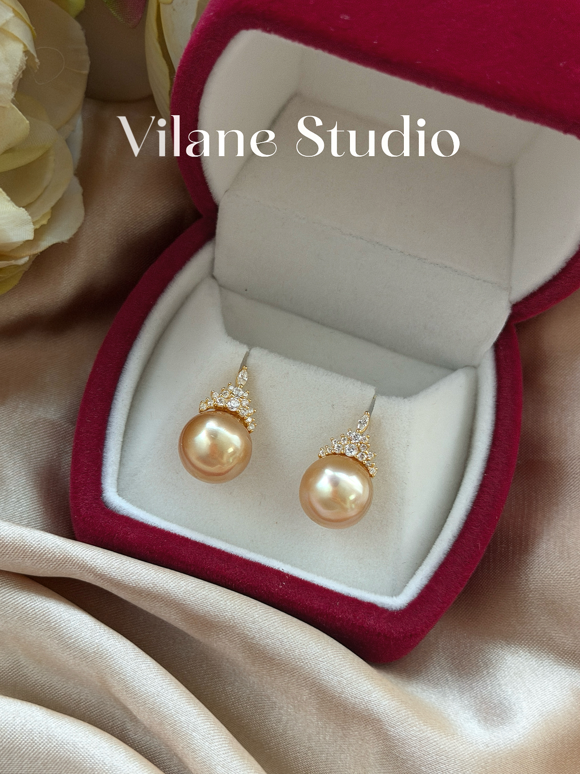 南洋金珠彩虹金茶金冰雪皇冠近11海水珍珠 10.88&10.99 一物一拍