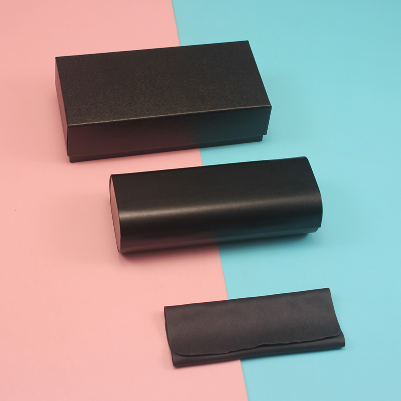 现货天地盖简约太阳镜盒套装皮质抗压时尚墨镜盒子眼镜盒定制logo