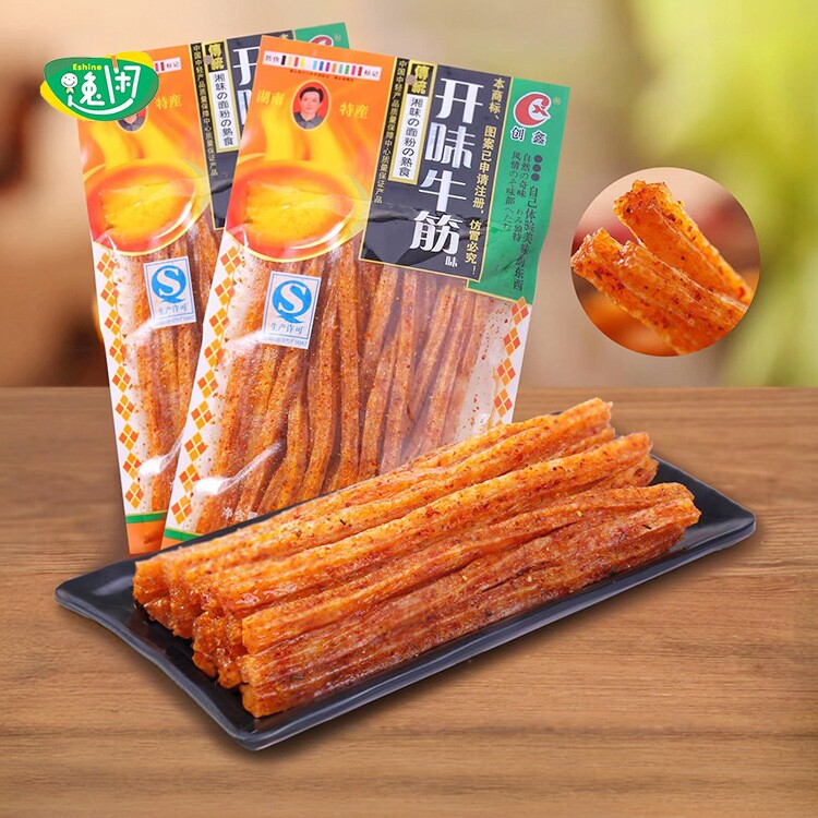 开味牛筋8090后回忆儿时怀旧香辣条丝小包装面筋棒创鑫网红零食品