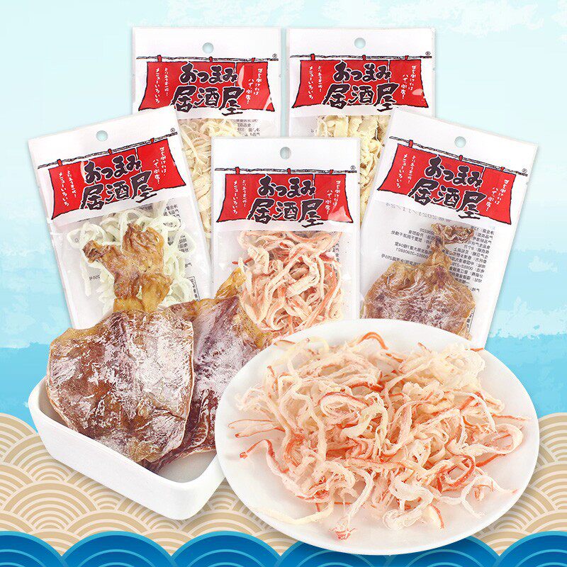 手撕鱿鱼丝袋装开袋即食海鲜鱼片条小包装居酒屋网红解馋小吃零食