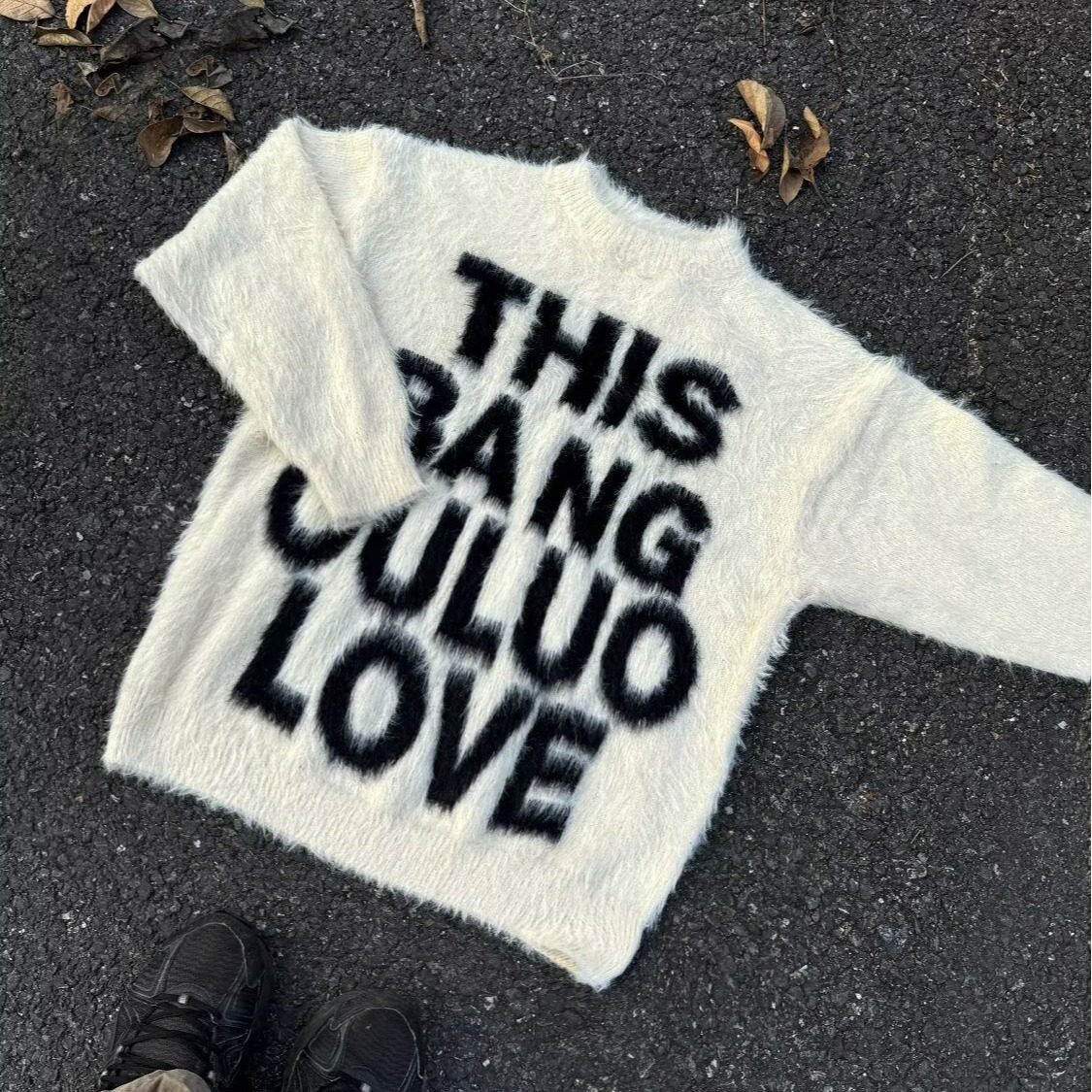 国潮嘻哈不规则破洞满印字母毛衣男女oversize设计感保暖针织毛衫,男装,针织衫/毛衣,淘宝优惠券,粉丝福利购,淘宝优惠卷