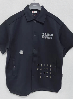 中国李宁春夏季男女同款刺绣外搭翻领运动休闲短袖衬衫ASHT471