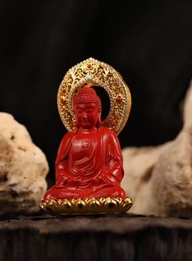 灵丹真朱砂一生安朱砂圣殿如来吊坠男女款本命年护身挂件项链挂坠