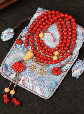 灵丹真朱砂一生安朱砂高含量朱砂缘起佛珠之精进心纯手工精编精致