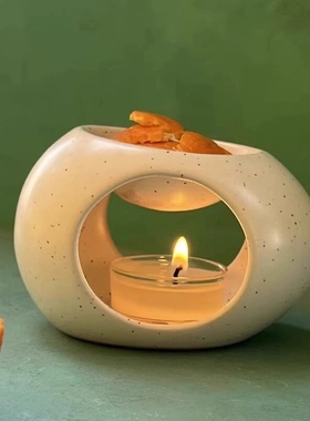 蛋蛋蜡烛精油灯可干烧香粉檀香耐高温陶瓷材质美容院酒店家居用品