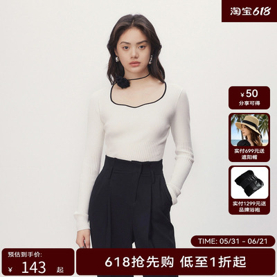 HPLY荷比俪季新款女气质衣领舒适针织上衣HDD12650175