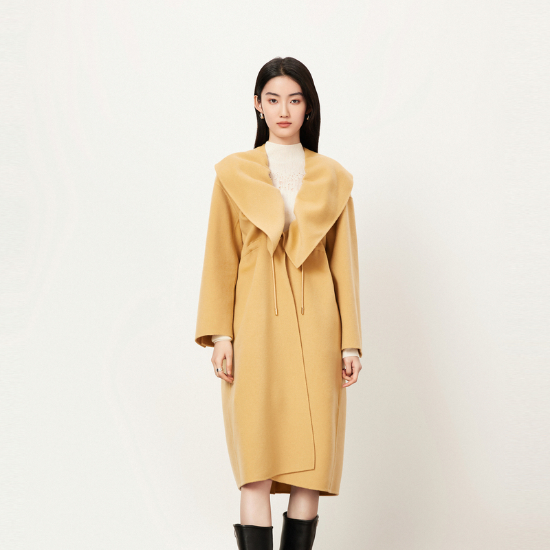 【商场同款】HPLY荷比俪冬季新款大荷叶领大衣 HYD42500186