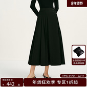 商场同款 HPLY荷比俪2025春季 新款 女新中式 盘扣压褶长裙半身裙