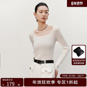 新款 女复古U型领长袖 毛衫 HPLY荷比俪季 针织衫 HDD11650125