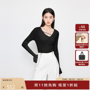 【商场同款】HPLY荷比俪2024春季新款女小花肌理女人味气质针织衫