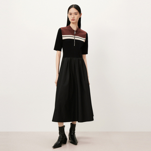 HPLY荷比俪2023秋季 新款 复古腔调连衣裙HYD32750131 商场同款