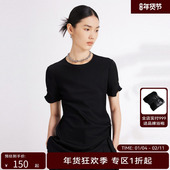 荷家严选hply荷比俪夏季 新款 女气质收腰打结宽松T恤HDD21620008