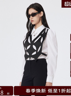 H.GENTEEL荷高年新款夏装女个性装饰小羊腿袖衬衫GUD21630585