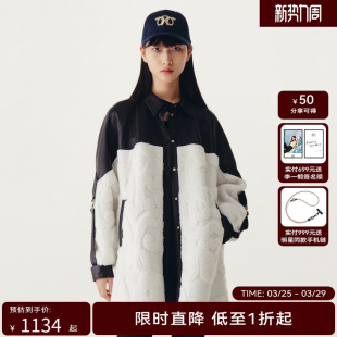 HPLY荷比俪冬季 女logo图案色猫头鹰外套HMC41590200 新款
