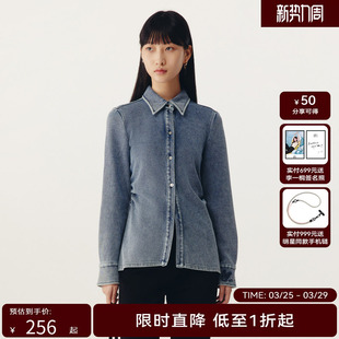 HPLY荷比俪春季 女泛白水洗复古牛仔上衣HYD12630119 新款