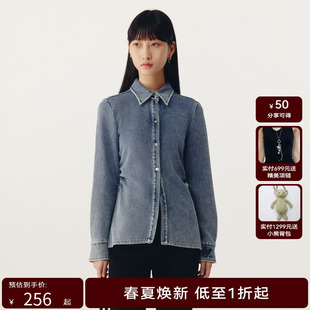 HPLY荷比俪春季 女泛白水洗复古牛仔上衣HYD12630119 新款