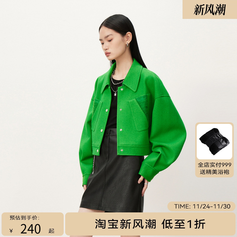 【商场同款】HPLY荷比俪新款毛呢休闲夹克外套HYD36520269