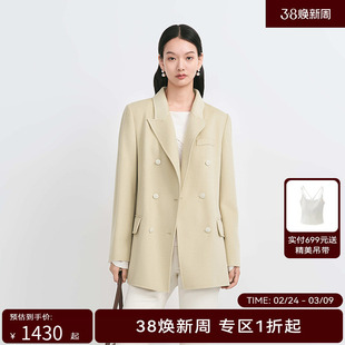 【商场同款】HPLY荷比俪冬季新款女戗驳领双面呢西装大衣外套