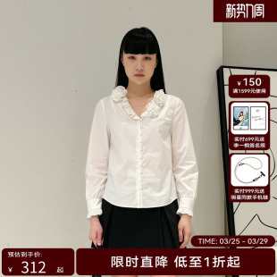 饰领休闲衬衫 线上专享hply 装 新品 HDE11630110 young春女装