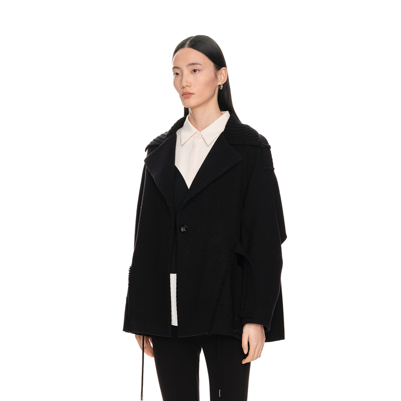 H·GENTEEL荷高年新款冬装女宽松工装口袋御寒休闲大衣