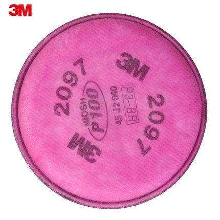 3M 2097CN防尘滤棉 P100高效过滤活性炭有机蒸气异味焊玻璃纤维