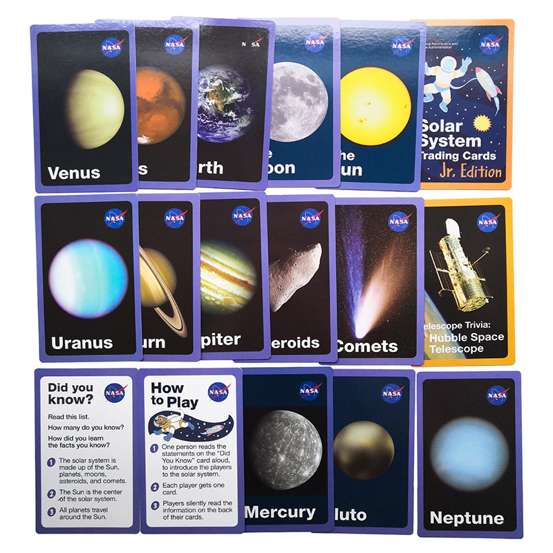 英语stem教育太空太阳系星球点读卡片 早教启蒙 nasa实物图游戏卡