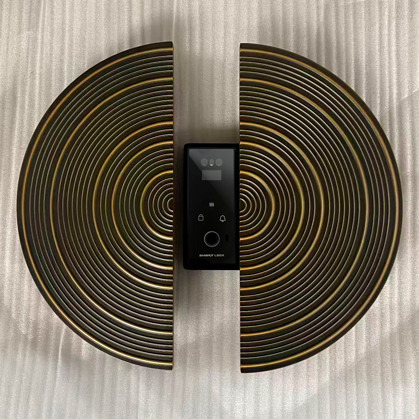 智能门锁别墅实木双开滑盖密码