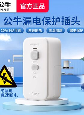 公牛防漏电保护器插头电热水器