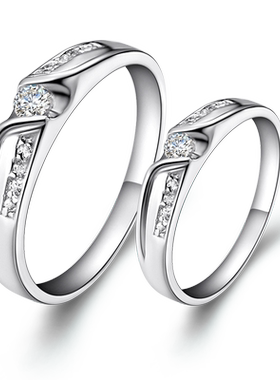 沁缘韩版银饰品可刻字情侣对戒