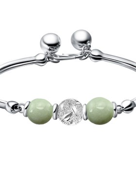 沁缘足银翡翠甜美风生日礼物手链