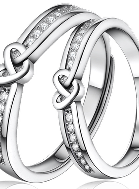 沁缘925银情侣戒指女生日礼物